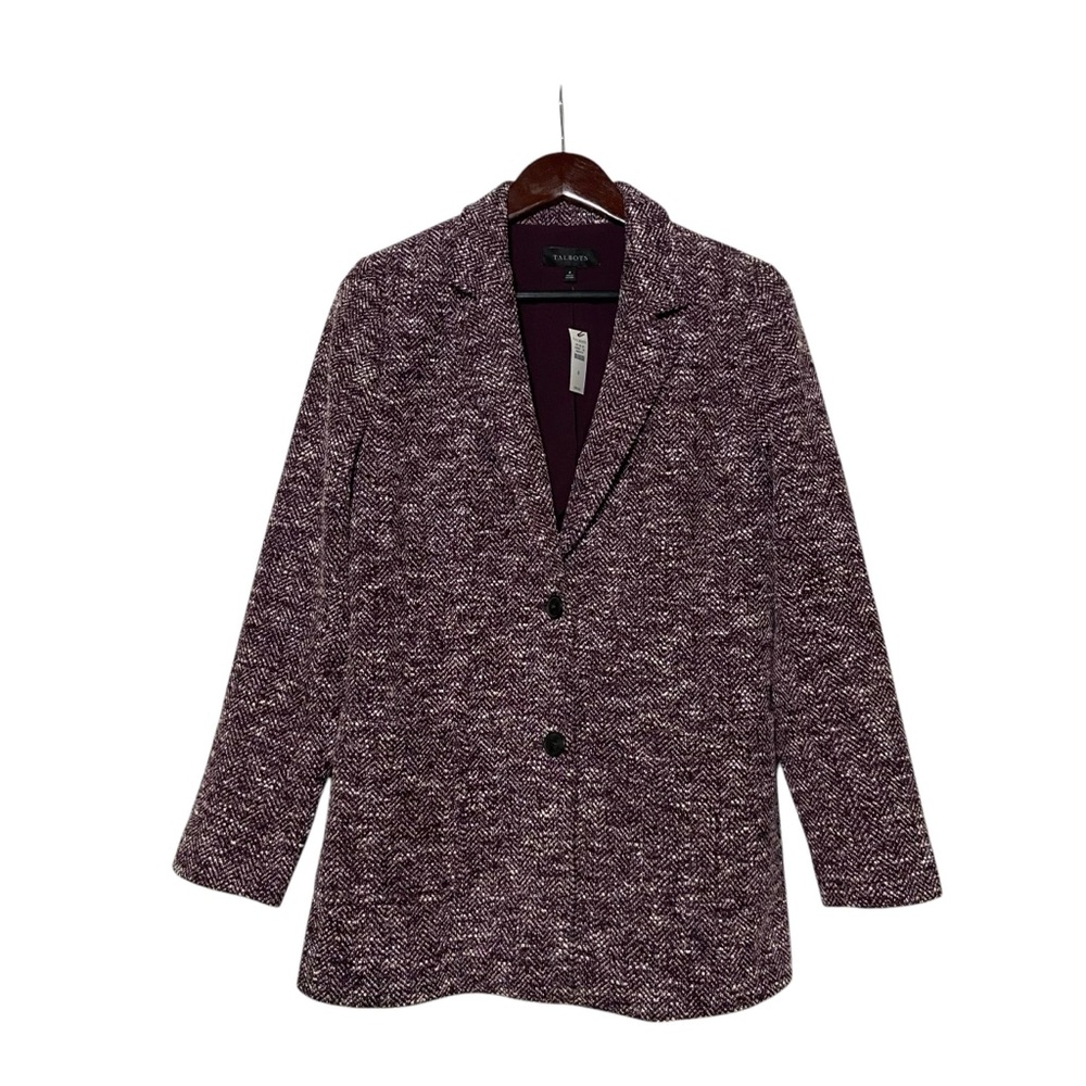 Talbots Herringbone Purple Career Blazer